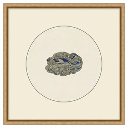 Elora Emblum Blue Abstract Gold Frame Illustration 1 - 20x20