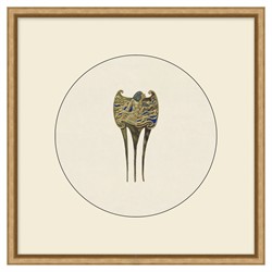 Elora Emblum Blue Abstract Gold Frame Illustration 2 - 20x20