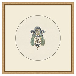 Elora Emblum Blue Abstract Gold Frame Illustration 4 - 20x20