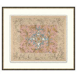 Minerva Updated Traditional Pink Abstract Black Frame Illustration - 20x23