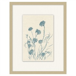 Elaine French Country Blue Wildflower Silver Frame Illustration 3 - 19x15