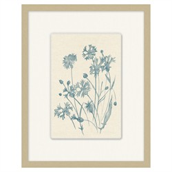 Elaine French Country Blue Wildflower Silver Frame Illustration 4 - 19x15