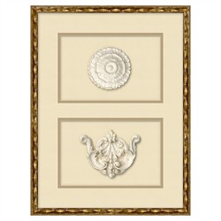 Camille Traditional White Intaglio Gold Frame Mixed Media 2 - 21x16