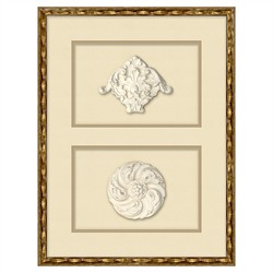Camille Traditional White Intaglio Gold Frame Mixed Media 5 - 21x16