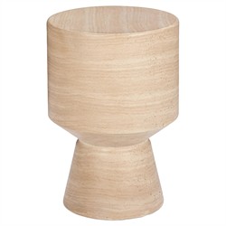 Zion Coastal Beach Beige Concrete Outdoor Accent Table
