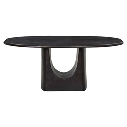 Amato Modern Classic Antique Rust Aluminum Oval Outdoor Dining Table - 72"