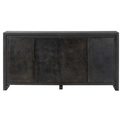Marcella Modern Classic Distressed Iron Brown Oak Sideboard