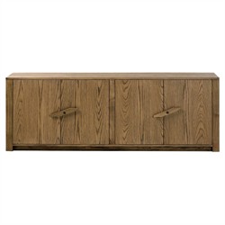 Bedford Rustic Lodge Natural Oak Media Console - 78"