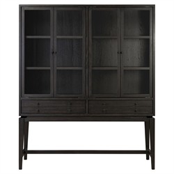 Lalaine Rustic Lodge Black Oak Display Case