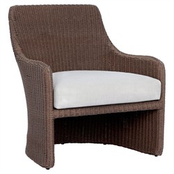 Heather Coastal Beach Brown Woven Outdoor Lounge Chair