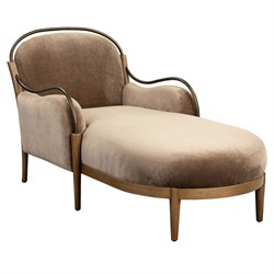 Demi Altair Mushroom Velvet Chaise
