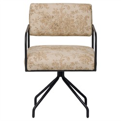 Faryn Modern Classic Beige Printed Office Chair