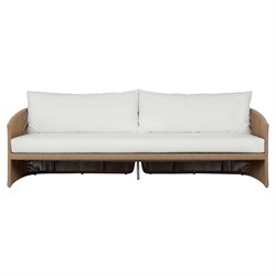 Mercer Coastal Beach Brown Woven Rope Outdoor Sofa - 96"