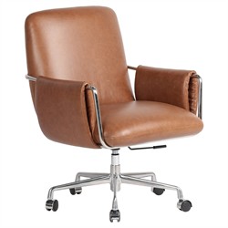 Sherman Modern Classic Brown Leather Desk Chair