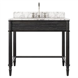 Tacorey Updated Traditional White Marble Black Oak Washstand