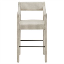 Makari Modern Classic Cream Stripe Counter Stool