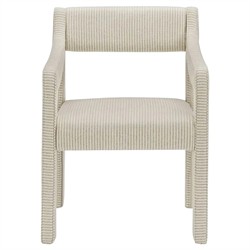 Makari Modern Classic Cream Stripe Dining Chair