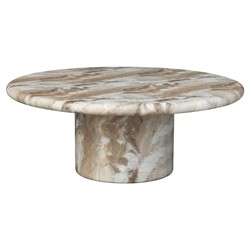 Zavier Modern Classic Brown Concrete Round Outdoor Coffee Table