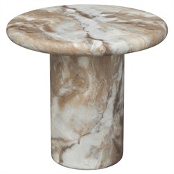 Zavier Modern Classic Brown Concrete Round Outdoor Side Table