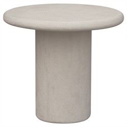 Zavier Modern Classic Cream Concrete Round Outdoor Side Table