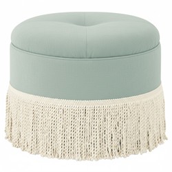 Anslie Sea Mist Velvet Ottoman