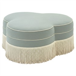Carlyn Spring Blue Textured Weave Ottoman