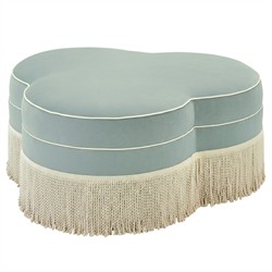 Carlyn Sea Mist Velvet Ottoman