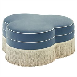 Carlyn Blue Dusk Performance Velvet Ottoman