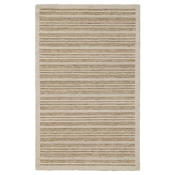 Scottie Coastal Beach Beige Wool Striped Patterned Rug - 5'x8'