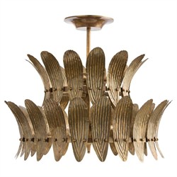 Analise Traditional Vintage Brass Leaf Tiered Chandelier