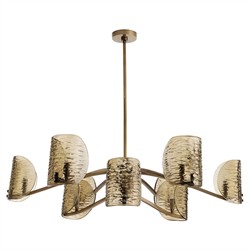 Natasha Traditional Amber Smoke Textured Glass Chandelier