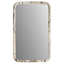 Trevino Modern Grey Marbled Resin Rectangular Wall Mirror