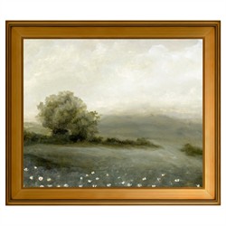 Cedar French Country Green Path Landscape Gold Frame Painting