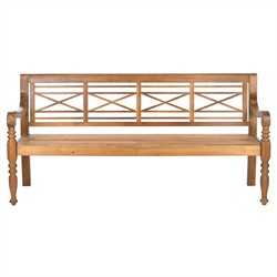 Nicole Updated Traditional Natural Acacia Wood Outdoor Garden Bench