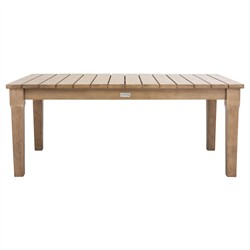 Camila Coastal Beach Natural Brown Wood Rectangular Outdoor Coffee Table