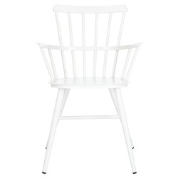 Elaine Modern Classic White Aluminum Outdoor Dining Arm Chair - Set of 2