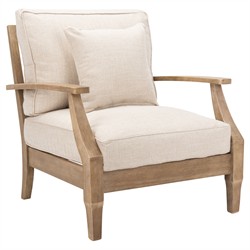 Camila Coastal Beach Beige Outdoor Lounge Arm Chair