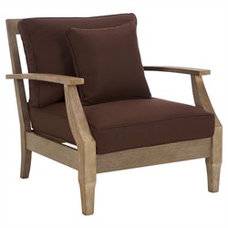 Camila Coastal Beach Dark Brown Outdoor Lounge Arm Chair