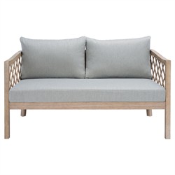 Sandy Coastal Beach Brown Wood Outdoor Sofa - 56"