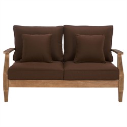 Camila Coastal Beach Dark Brown Outdoor Loveseat