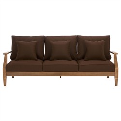 Camila Coastal Beach Dark Brown Outdoor Sofa - 82"