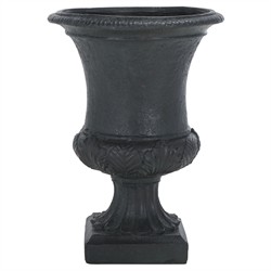 Elodie French Country Black Round Outdoor Pot Planter