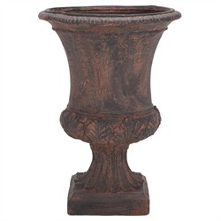 Elodie French Country Brown Round Outdoor Pot Planter