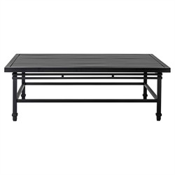 Eterna Updated Traditional Black Aluminum Rectangular Outdoor Coffee Table