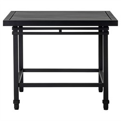 Eterna Updated Traditional Black Aluminum Square Outdoor Side Table
