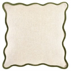 Cyna Updated Traditional Green Border Scallop Throw Pillow - 22x22
