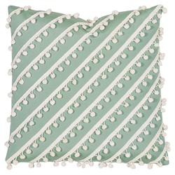 Caela Coastal Beach Green Performance Indoor Outdoor Throw Pillow - 20x20