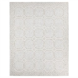 Ziya Updated Traditional White Wool Trellis Patterned Rug - 5'x8'