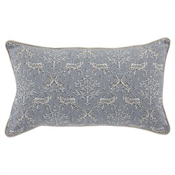 Luca Light Blue Cheetah Indoor Outdoor Lumbar Pillow - 14x24
