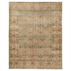 Stellan Updated Traditional Beige Wool Oushak Patterned Hand Knotted Rug - 5'x7'